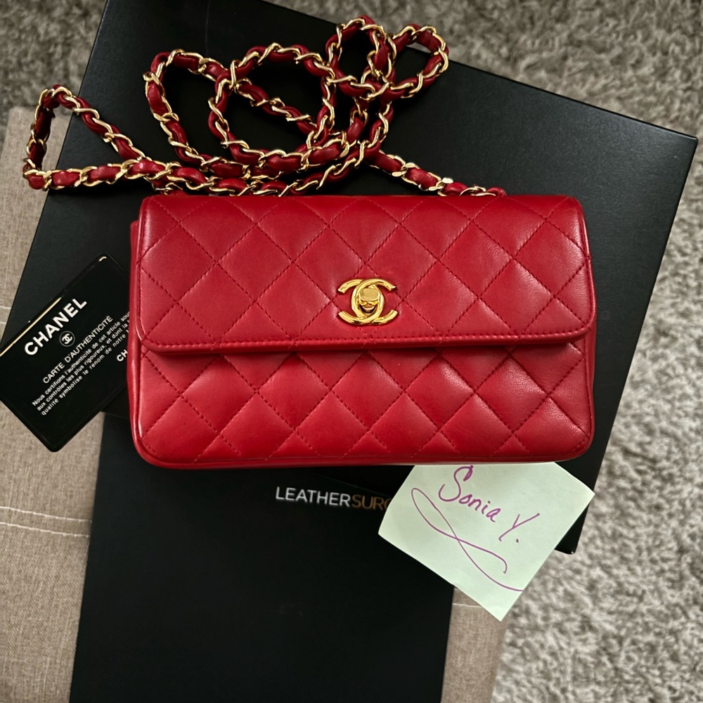 CHANEL Mini Rectangular Red Crossbody Bag